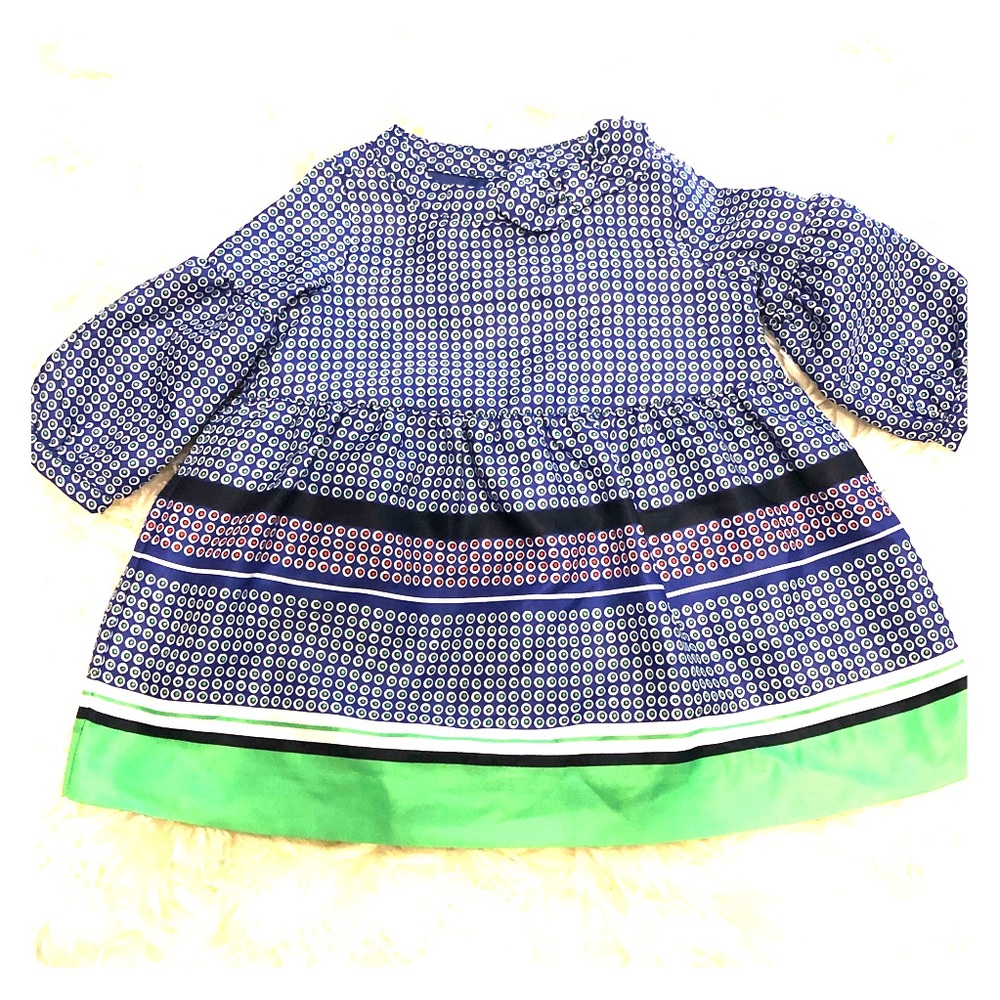 Polka dot and striped baby girl dress